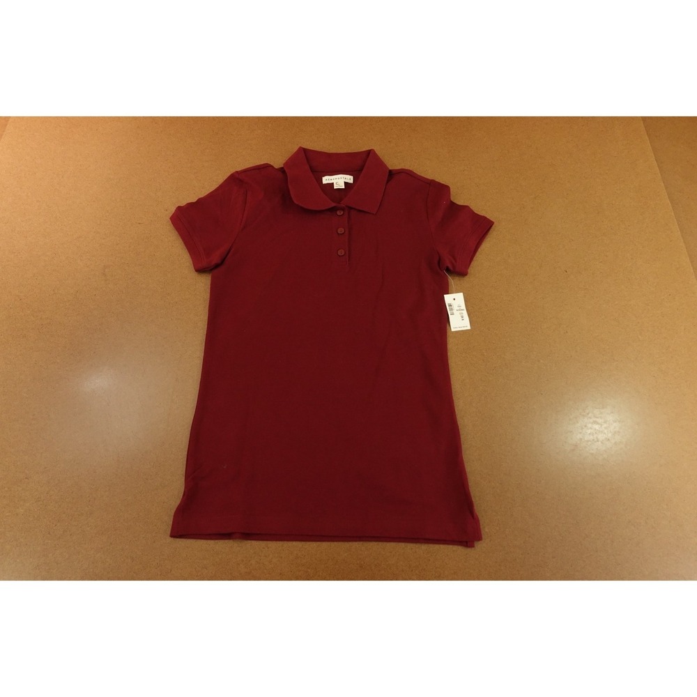 Aeropostale Womens Medium Burgundy Short Sleeve Uniform Pique Polo Shirt NWT